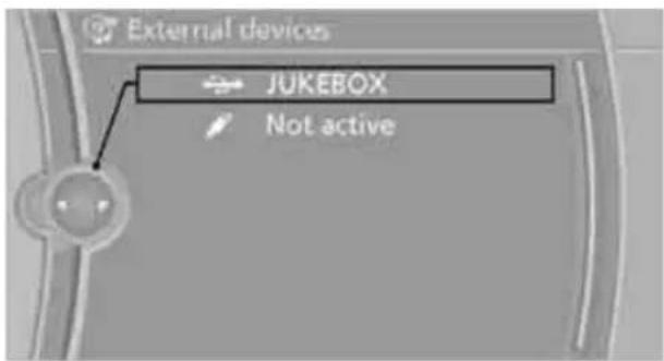 External devices JUKEBOX Not active