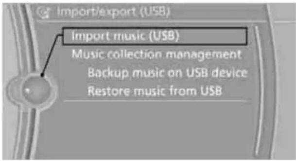 Import export (USB) Import music (USB) Music collection management Backup music on USB device Restore music from USB