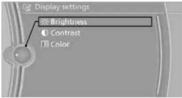Display settings Brightness Contrast Color
