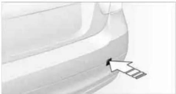 Close-up of a car's side profile with a white arrow pointing to the nose area (no text or symbols visible)