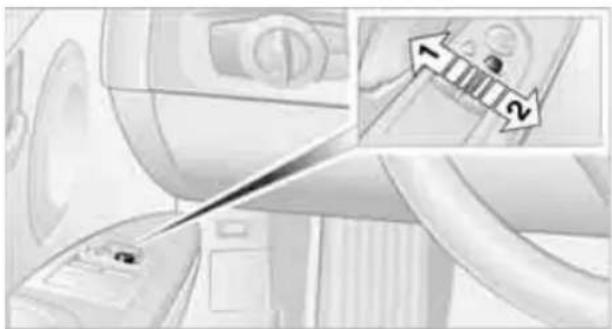 Illustration of a washing machine with a close-up view showing the blade and adjustment arrows (no text or symbols)