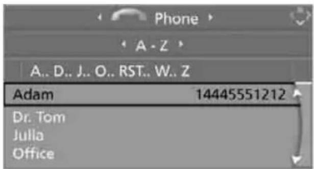Phone A - Z A.. D.. J.. O.. RST.. W.. Z Adam 14445551212 Dr. Tom Julia Office