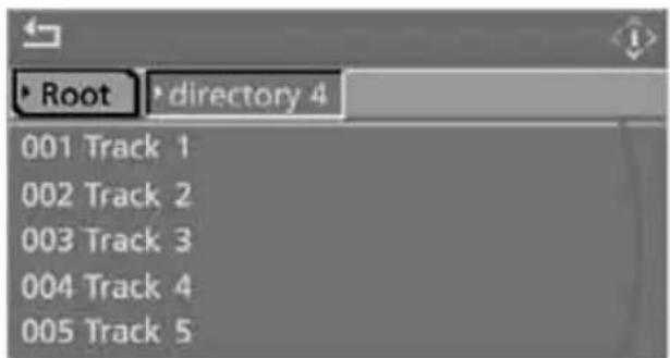 Root directory 4 001 Track 1 002 Track 2 003 Track 3 004 Track 4 005 Track 5