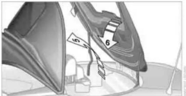 Diagram of a car interior showing structural components and parts (no text or labels)
