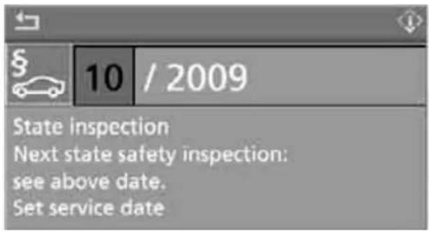 10 / 2009 State inspection Next state safety inspection: see above date. Set service date