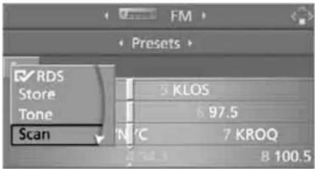 FM Presets RDS Store Tone Scan 5 KLOS 6 97.5 N/C 7 KROQ B 100.5