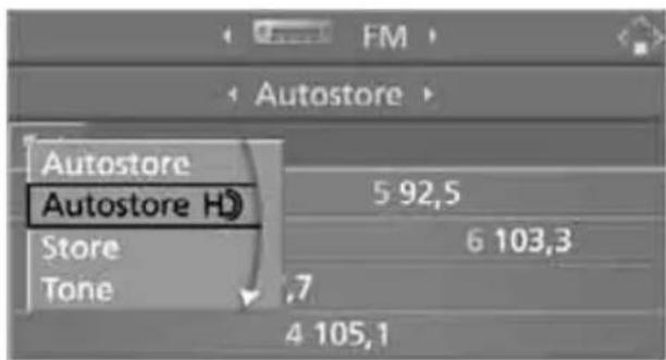 FM Autostore Autostore Autostore H Store Tone 5 92,5 6 103,3 7 4 105,1