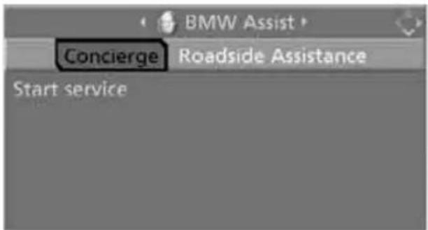 BMW Assist Concierge Roadside Assistance Start service