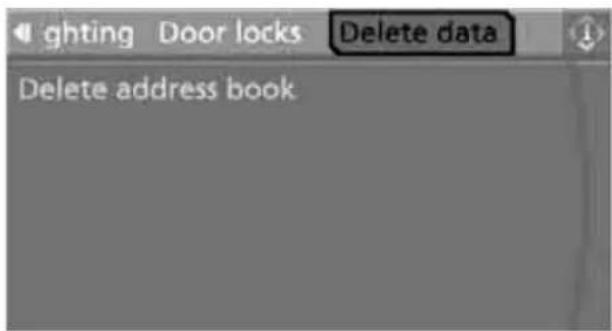 ghting Door locks Delete data Delete address book