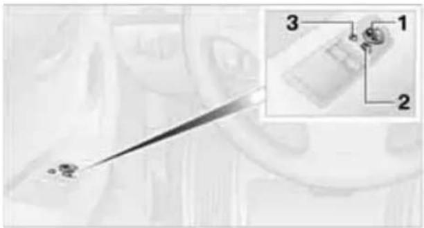Diagram showing a pipette tip interacting with a small object, with three labeled parts (1, 2, 3) and an inset view of the tip.