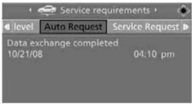 Service requirements level Auto Request Service Request Data exchange completed 10/21/08 04:10 pm