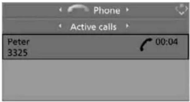 Phone Active calls Peter 3325 00:04