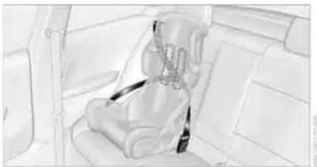 Interior view of a car seatbelt with visible seatbelt and seat, no text or symbols present