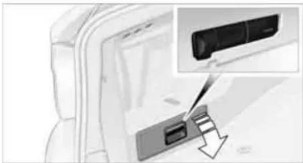 Close-up of a computer monitor with an inserted slot, showing a close-up of the screen (no text or symbols visible)
