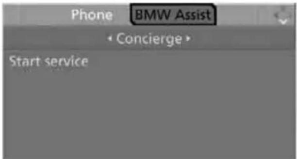 Phone BMW Assist • Concierge • Start service