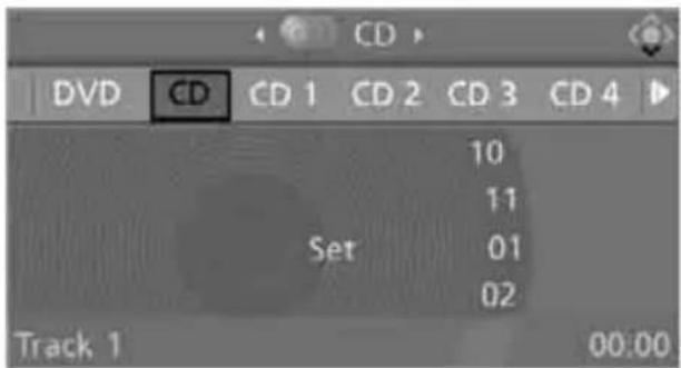 DVD CD CD 1 CD 2 CD 3 CD 4 Set 10 11 01 02 Track 1 00:00