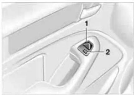 Diagram of a car gear shift lever with labeled parts 1 and 2