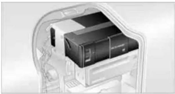 Cross-sectional diagram of a device inside a vehicle (no text or symbols visible)
