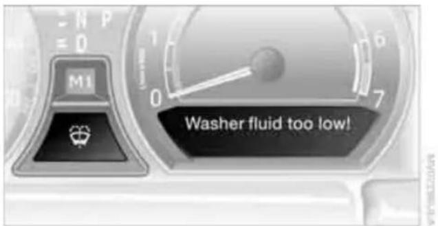 - N P = 0 M1 Washer fluid too low!