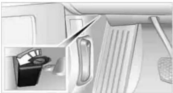 Interior view of a vehicle showing the hood, side panels, and dashboard (no visible text or symbols)