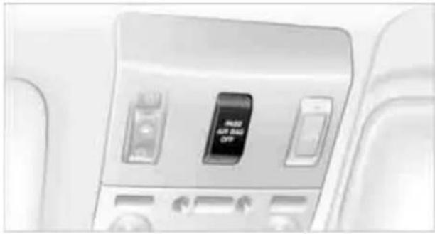 Airplane cabin interior showing a mounted air bag with control panel and door (no visible text or symbols)
