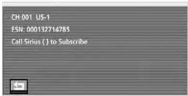 CH 001 US-1 ESN: 000132714785 Call Sirius ( ) to Subscribe