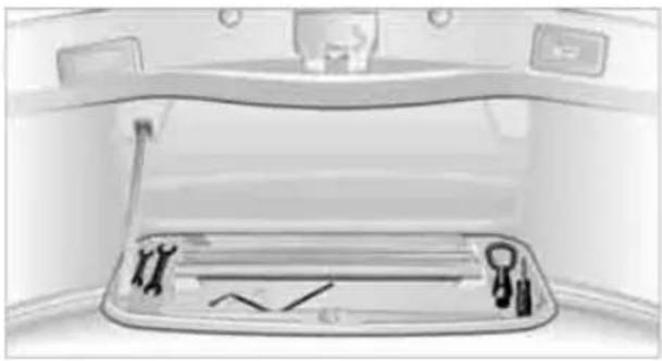 Interior view of a car trunk with visible seatbelt and door panel (no text or symbols)
