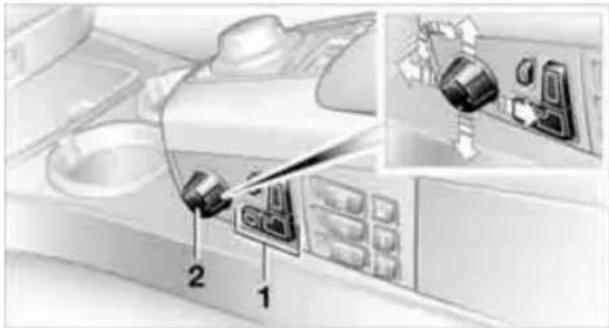Diagram showing a car interior with labeled parts and a close-up of the device's internal components, likely for electronics or appliance repair.