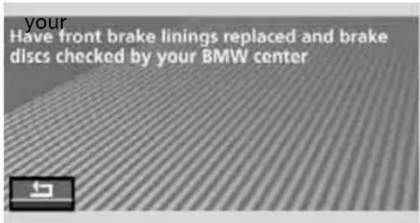 your Have front brake linings replaced and brake discs checked by your BMW center