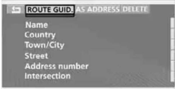 ROUTE GUID. AS ADDRESS DELETE Name Country Town/City Street Address number Intersection