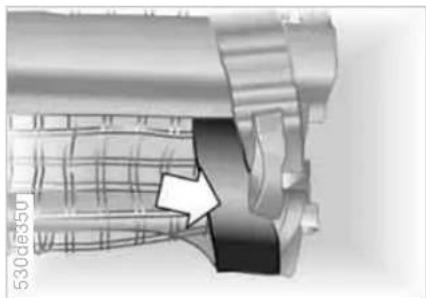 Mechanical assembly diagram showing a gear and shaft with a highlighted section (no text or symbols)