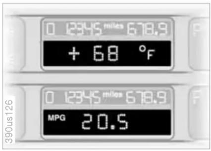 0 12345 miles 678.9 + 68 °F 0 12345 miles 678.9 MPG 20.5 390us126