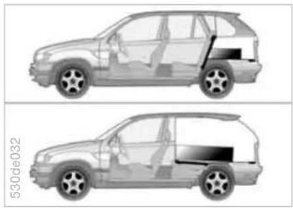 Side-by-side line drawings of two SUVs showing front and side views, no text or symbols present