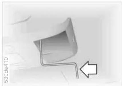 Simple line drawing of a mechanical component with an arrow pointing to it (no text or symbols)