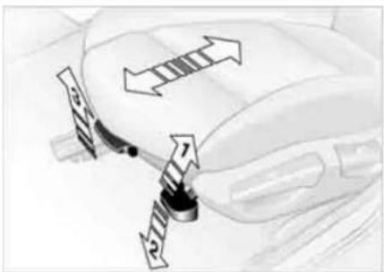 Diagram showing car seatbelt mechanism with directional arrows and numbered components