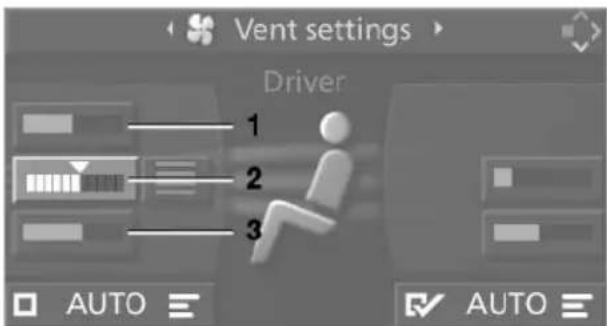 Vent settings Driver 1 2 3 AUTO AUTO