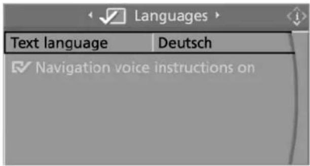 Languages Text language | Deutsch Navigation voice instructions on