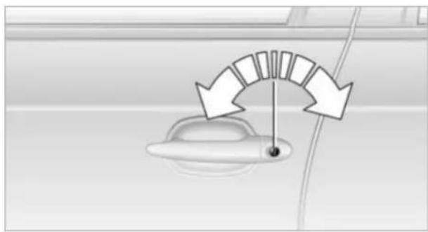 Diagram showing a car's wheel with directional arrows indicating motion or movement (no text or symbols)