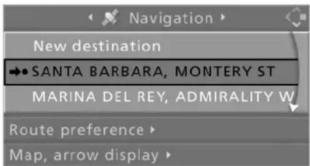 Navigation New destination →• SANTA BARBARA, MONTERY ST MARINA DEL REY, ADMIRALITY W Route preference Map, arrow display