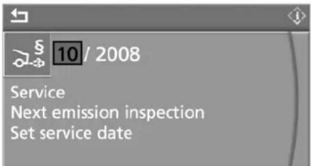 10 / 2008 Service Next emission inspection Set service date
