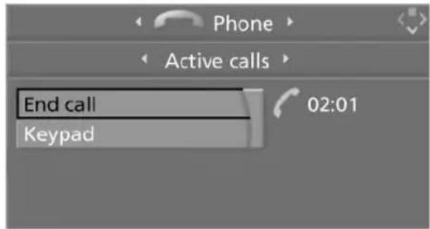 Phone Active calls End call Keypad 02:01