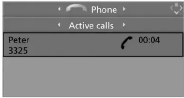 Phone Active calls Peter 3325 00:04
