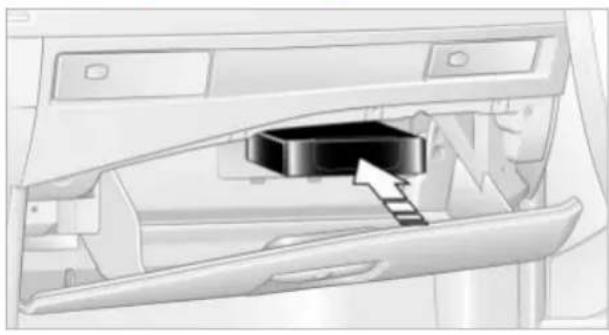 Diagram of a door handle with a black box and arrow indicating a step, no text or symbols present