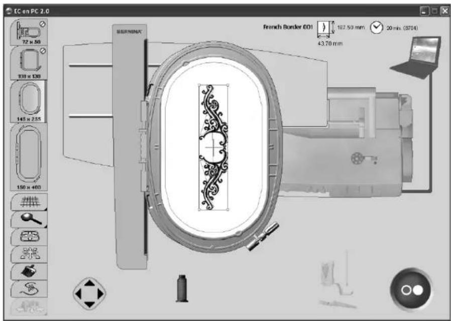 EC en PC 2.0 72 x 50 100 x 130 145 x 255 150 x 400 BERNINA® French Border 001 107.50 mm 43.70 mm 20 min (9784)