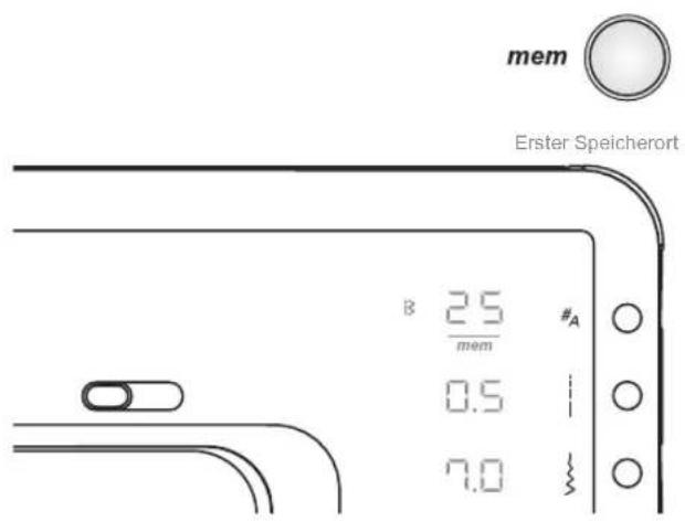 mem Erster Speicherort B 2.5 #A mem 0.5 7.0