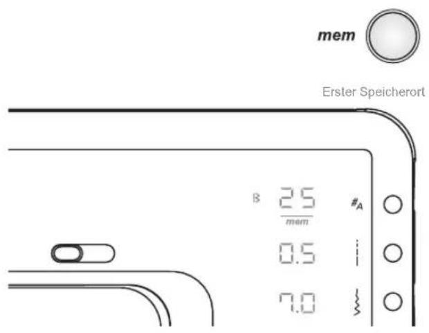 mem Erster Speicherort B 2.5 #A mem 0.5 i 7.0 %