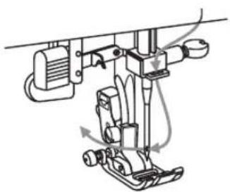 BERNINA Bernette 20 - Zum Lösen der Fadenspannung muss zuerst die Nadel ganz hoch gestellt und der Nähfuss gehoben werden. - 7
