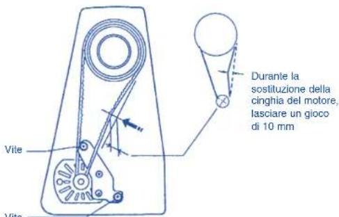 Vite Vite Durante la sostituzione della cinghia del motore, lasciare un gioco di 10 mm