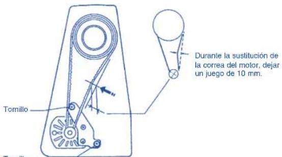 Tornillo Tornillo Durante la sustitución de la correa del motor, dejar un juego de 10 mm.