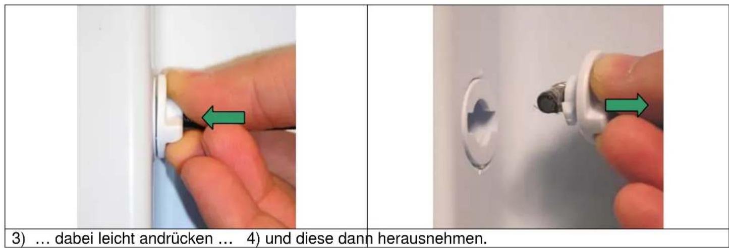 3) ... dabei leicht andrücken ... 4) und diese dann herausnehmen.